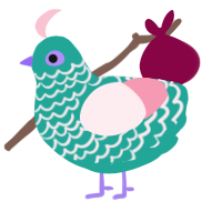 Agnes, a turquoise and rose chicken with a lace pattern