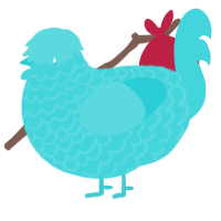 A aqua chicken with a lace pattern