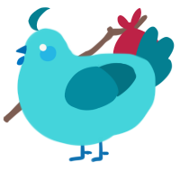 A aqua and sea chicken