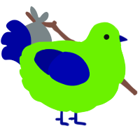 A grass and navy chicken