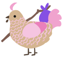 A beige and pink chicken with a lace pattern