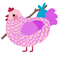 A rose and orchid chicken with a lace pattern