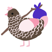 A bark and rose chicken with a lace pattern