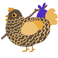 A bark and honey chicken with a lace pattern