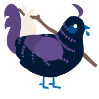 A tumblr and overcast chicken with a half-bar pattern