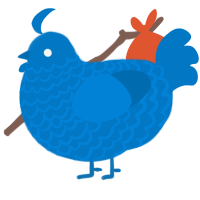 A sapphire chicken with a lace pattern