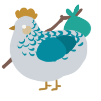 A mist and sea chicken with a half-lace pattern