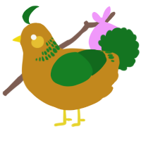 A ochre and leaf chicken with a neck-band pattern