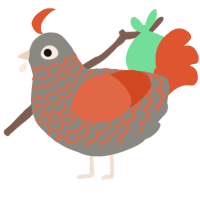 A ash and vermilion chicken with a lace pattern