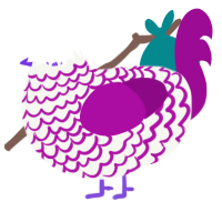 Grape Shaved Ice, a white and plum chicken with a lace pattern