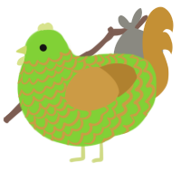 A grass and gold chicken with a lace pattern