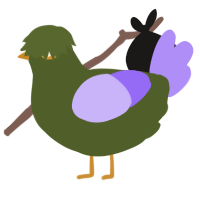 Radium, a olive and lilac chicken