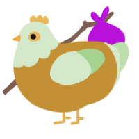 A gold and gluppy chicken with a head pattern
