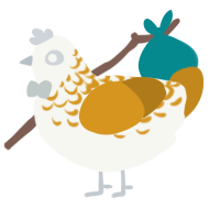 A white and ochre chicken with a half-lace pattern
