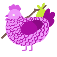 A lavender and plum chicken with a lace pattern