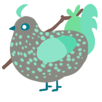 A ash and mint chicken with a speckle pattern