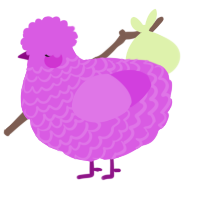 A orchid chicken with a lace pattern