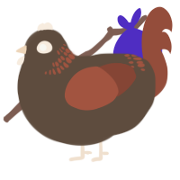 A bark and russet chicken with a neck-band pattern