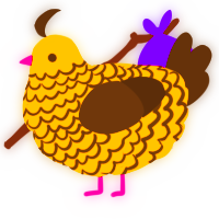 A honey and bark chicken with a lace pattern