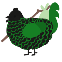 A sable and leaf chicken with a lace pattern