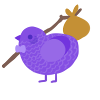 A blurple chicken with a lace pattern