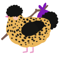 A honey and black chicken with a speckle pattern