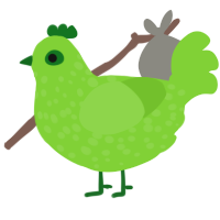 A grass chicken with a speckle pattern