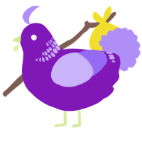 A violet and lilac chicken with a neck-band pattern