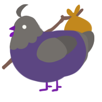 A overcast and grey chicken with a head pattern