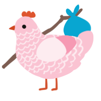 A rose chicken with a lace pattern