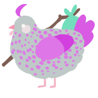 A silver and orchid chicken with a speckle pattern