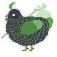 A lemon and orchid chicken with a lace pattern