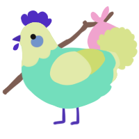A mint and lemon chicken with a head pattern