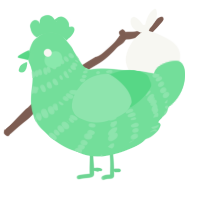 A spring chicken with a bar pattern