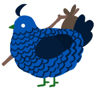 A ultramarine and tumblr chicken with a lace pattern