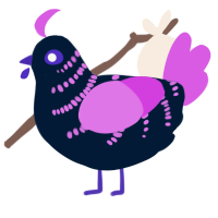 A tumblr and orchid chicken with a half-bar pattern