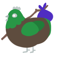 brocoli, a bark and viridian chicken with a head pattern