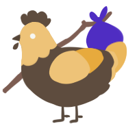 A bark and honey chicken with a head pattern