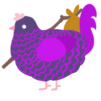 A overcast and amethyst chicken with a lace pattern