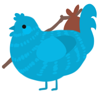 A cerulean chicken with a bar pattern