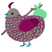 A ash and wine chicken with a lace pattern