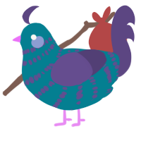 A sea and overcast chicken with a bar pattern