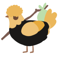 A sable and honey chicken with a head pattern