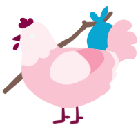 A rose chicken with a head pattern