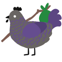 Philistine, a grey and overcast chicken with a lace pattern