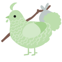 A gluppy chicken with a lace pattern
