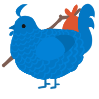 A sapphire chicken with a lace pattern