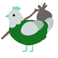 A leaf and silver chicken with a head pattern