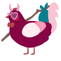A maroon and rose chicken