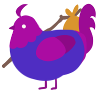 Plum Syrup, a indigo and plum chicken with a head pattern